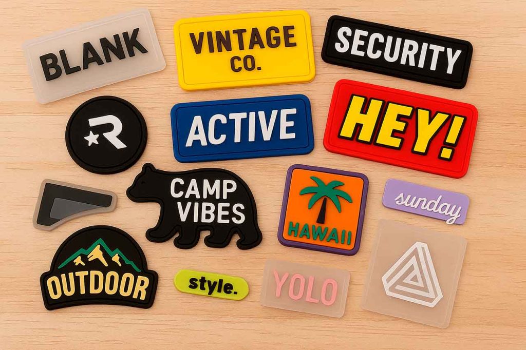 Apliques en PVC personalizados para chaquetas y jeans, con diseños en alto relieve y acabados resistentes para ropa rígida.